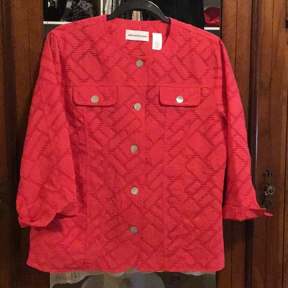 Alfred Dunner open weave 3/4 sleeve jacket
